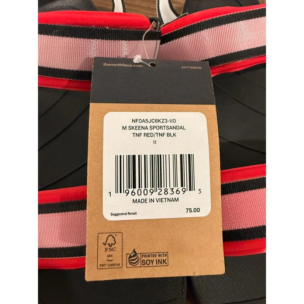 The North Face Mens Skeena Sport Sandal Red Black Blue Yellow Size 11‎